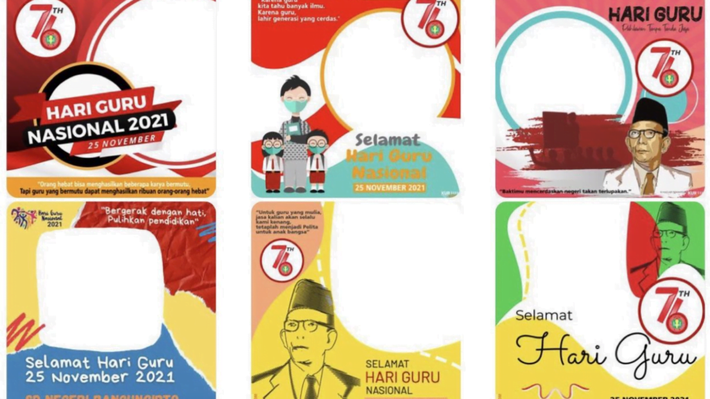 Cara Edit Design Twibbon Peringatan Hari Guru Nasional 2021