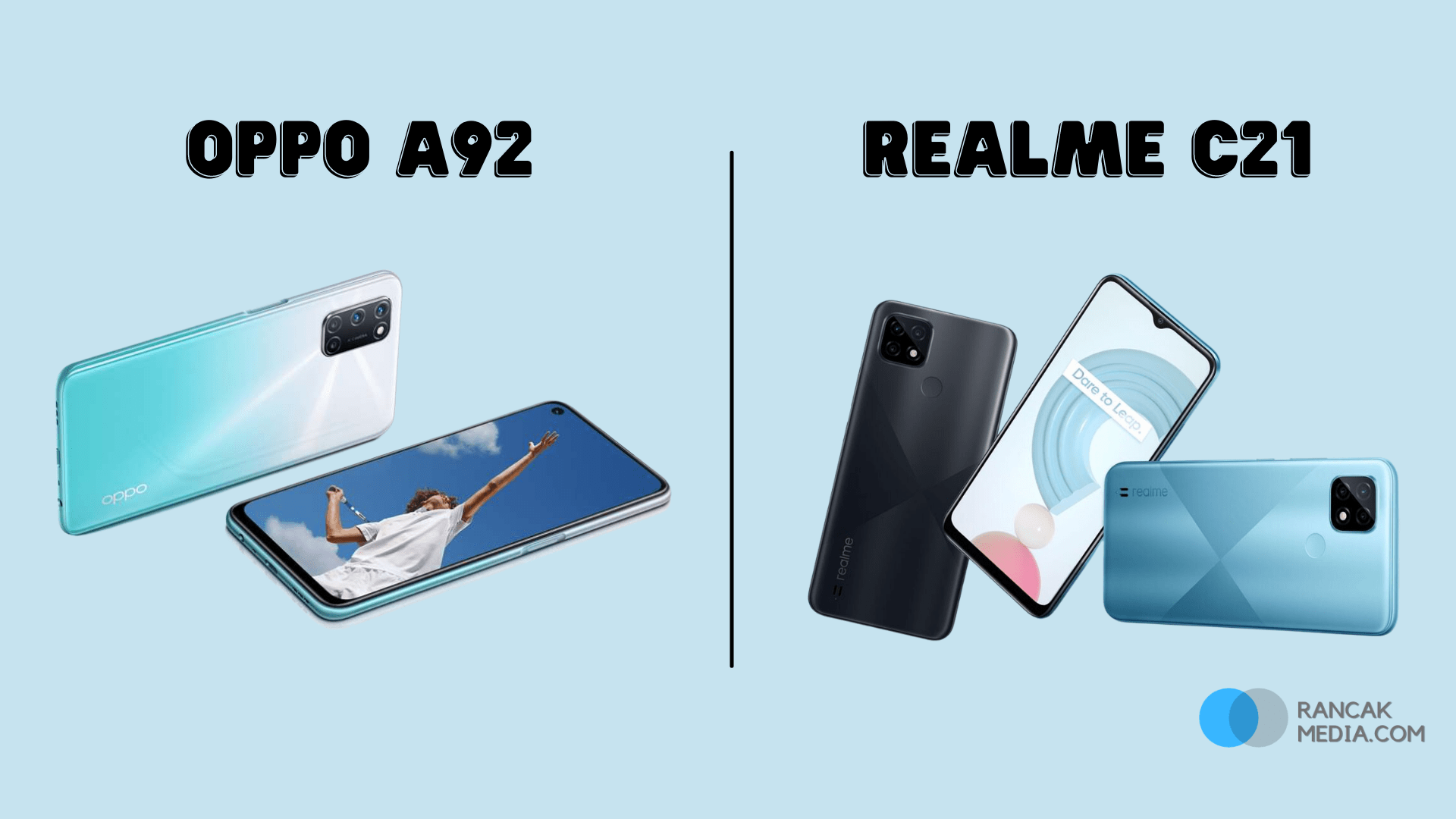 Perbandingan Oppo A92 RAM 8GB Dengan Realme C21 RAM 3GB Beserta Spesifikasi dan Harganya