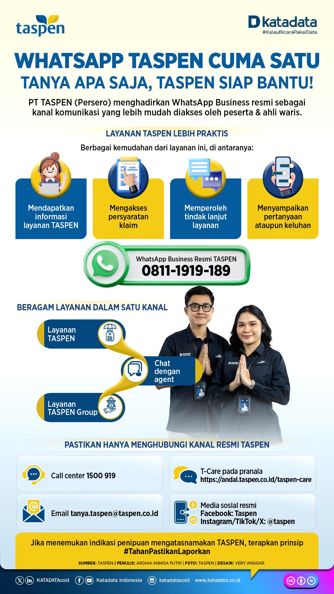 Tanya apa saja ke TASPEN lewat WhatsApp resmi TASPEN